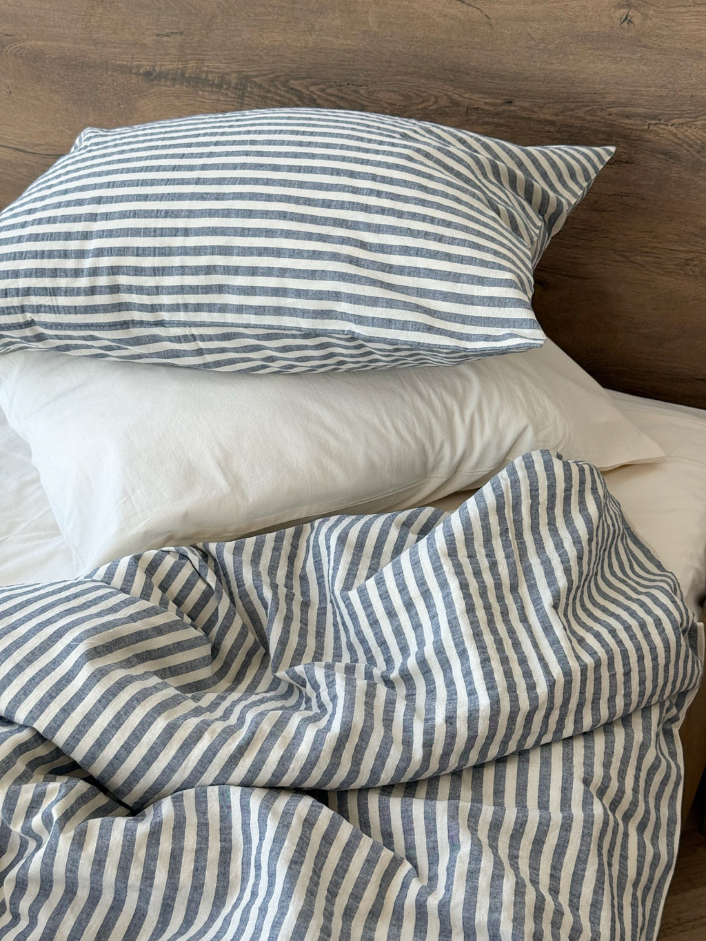 Washed Cotton Stripe Bedding Set