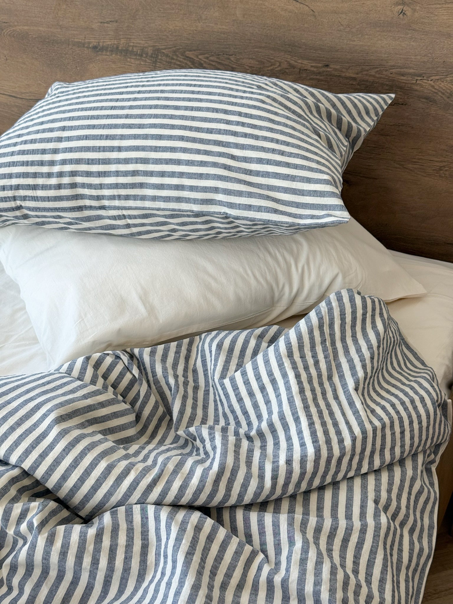 Washed Cotton Stripe Bedding Set
