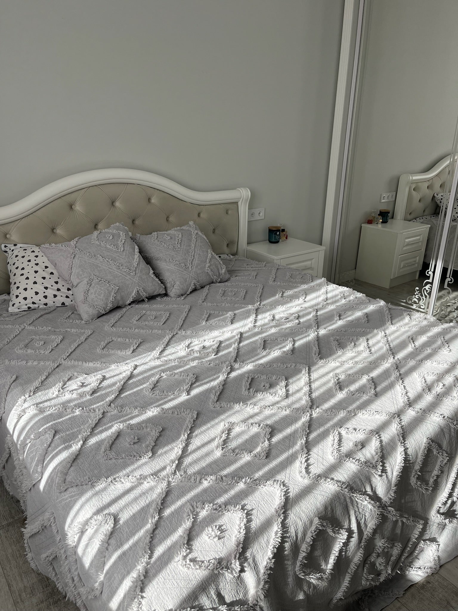Light Grey Scandinavian Bedspread