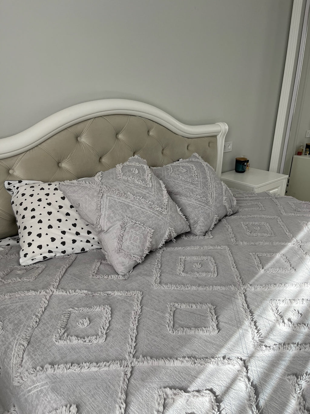 Light Grey Scandinavian Bedspread
