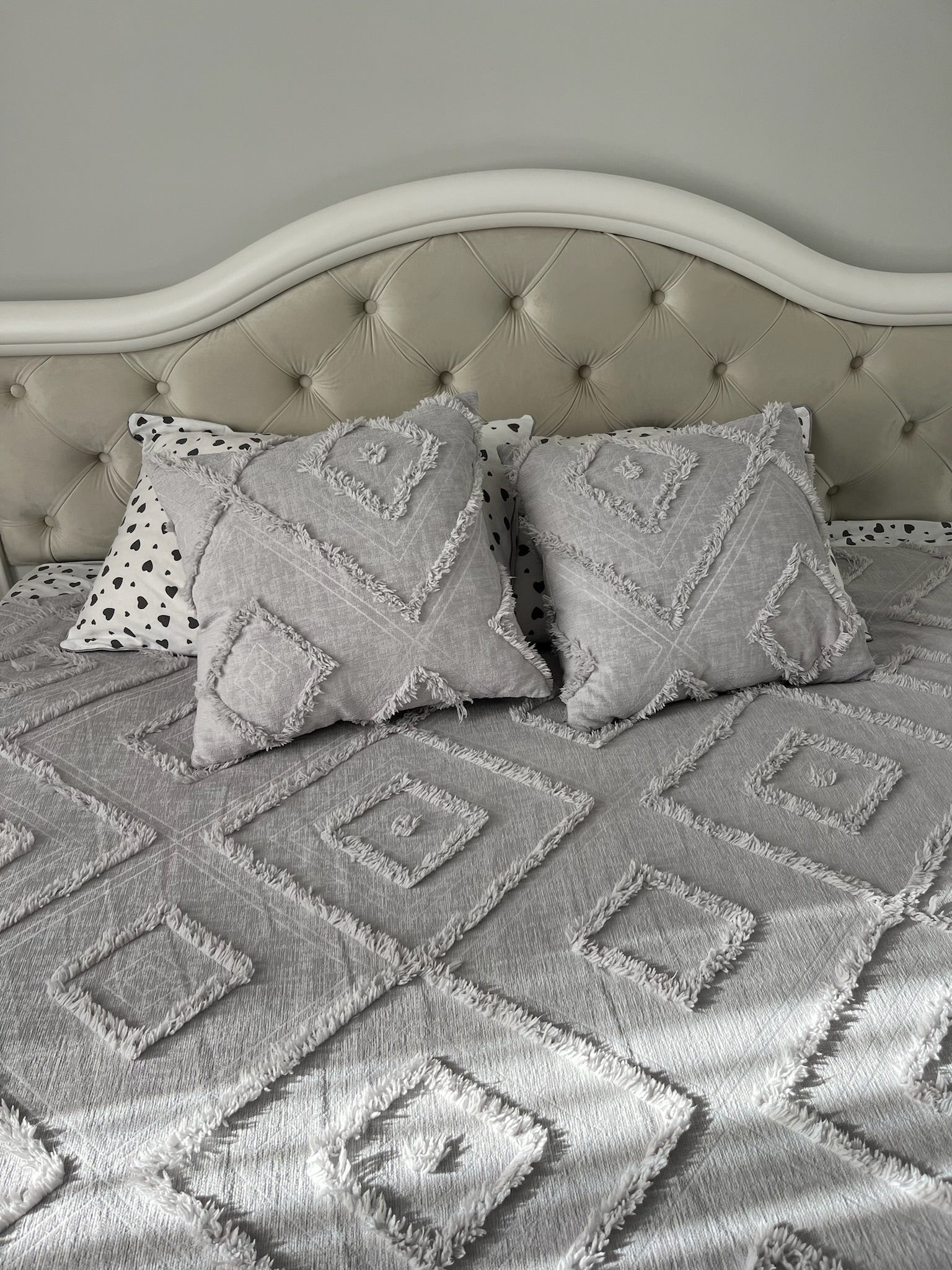 Light Grey Scandinavian Bedspread