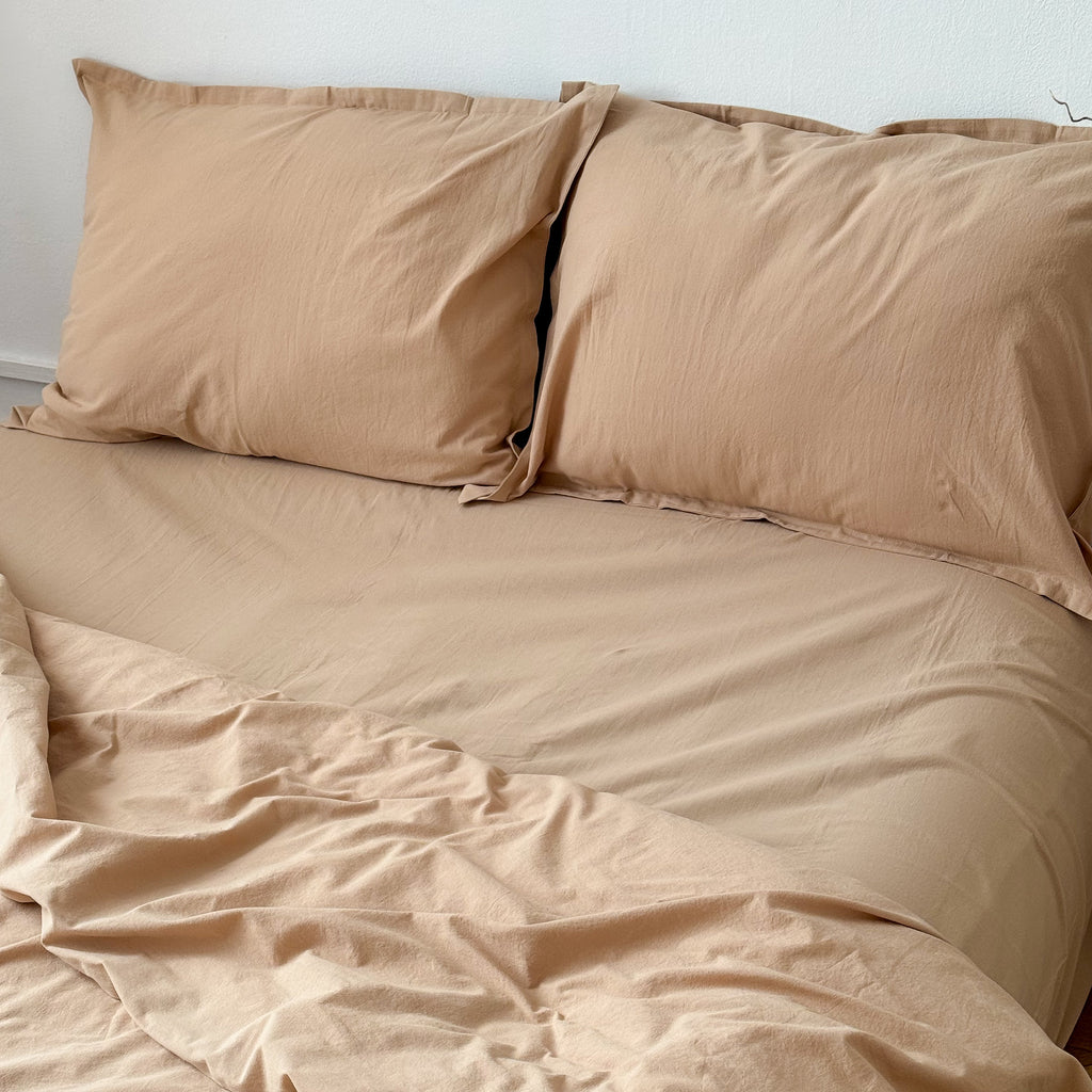 Sand Washed Cotton Bedding Set | Minimal | Handmade | Made to Order