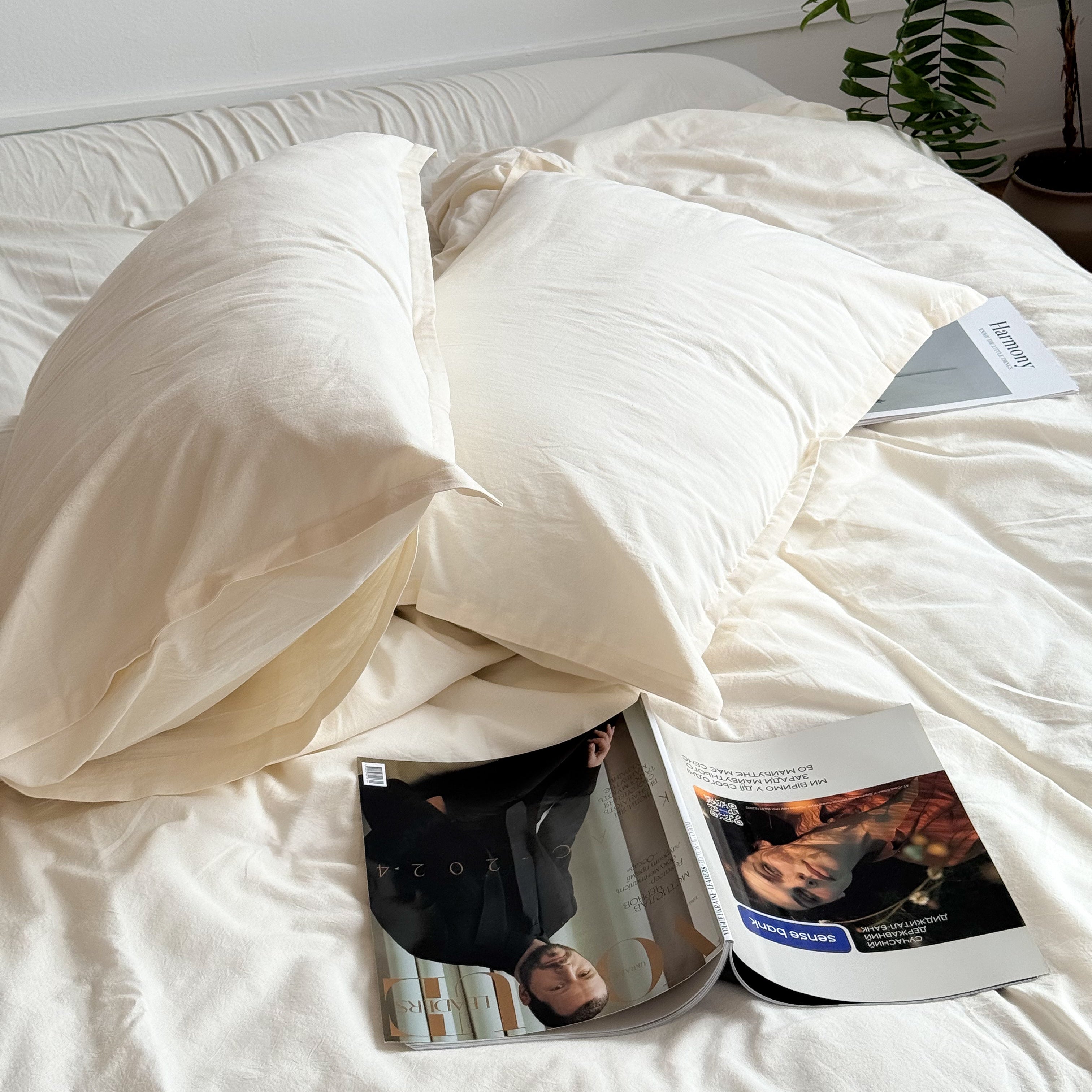 Ivory Washed Cotton Bedding Set | Minimal | Handmade | Made to Order