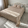 Soft Beige Scandinavian Bedspread