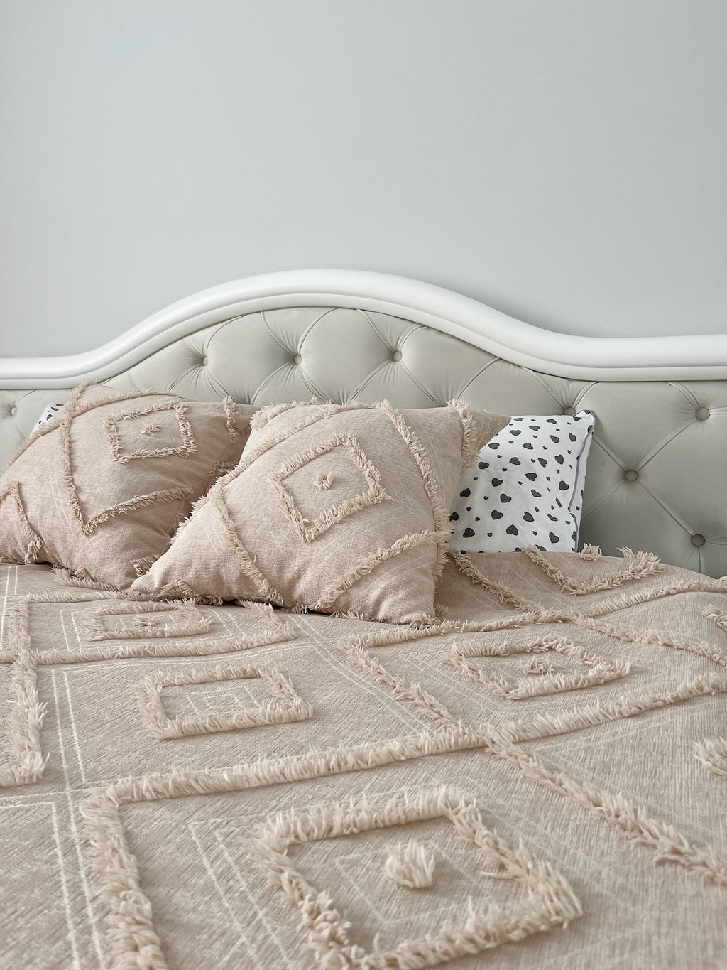 Soft Beige Scandinavian Bedspread