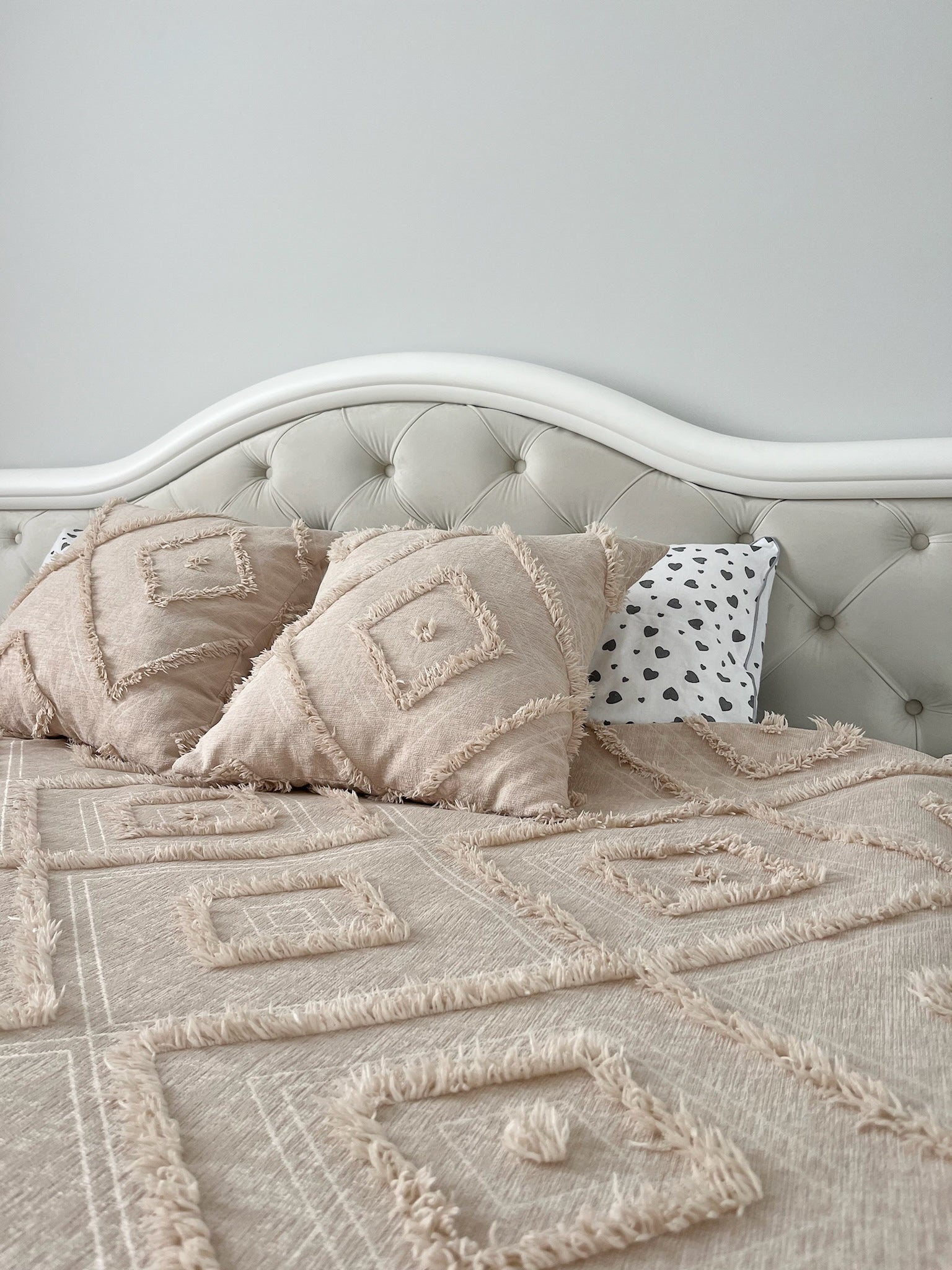Soft Beige Scandinavian Bedspread