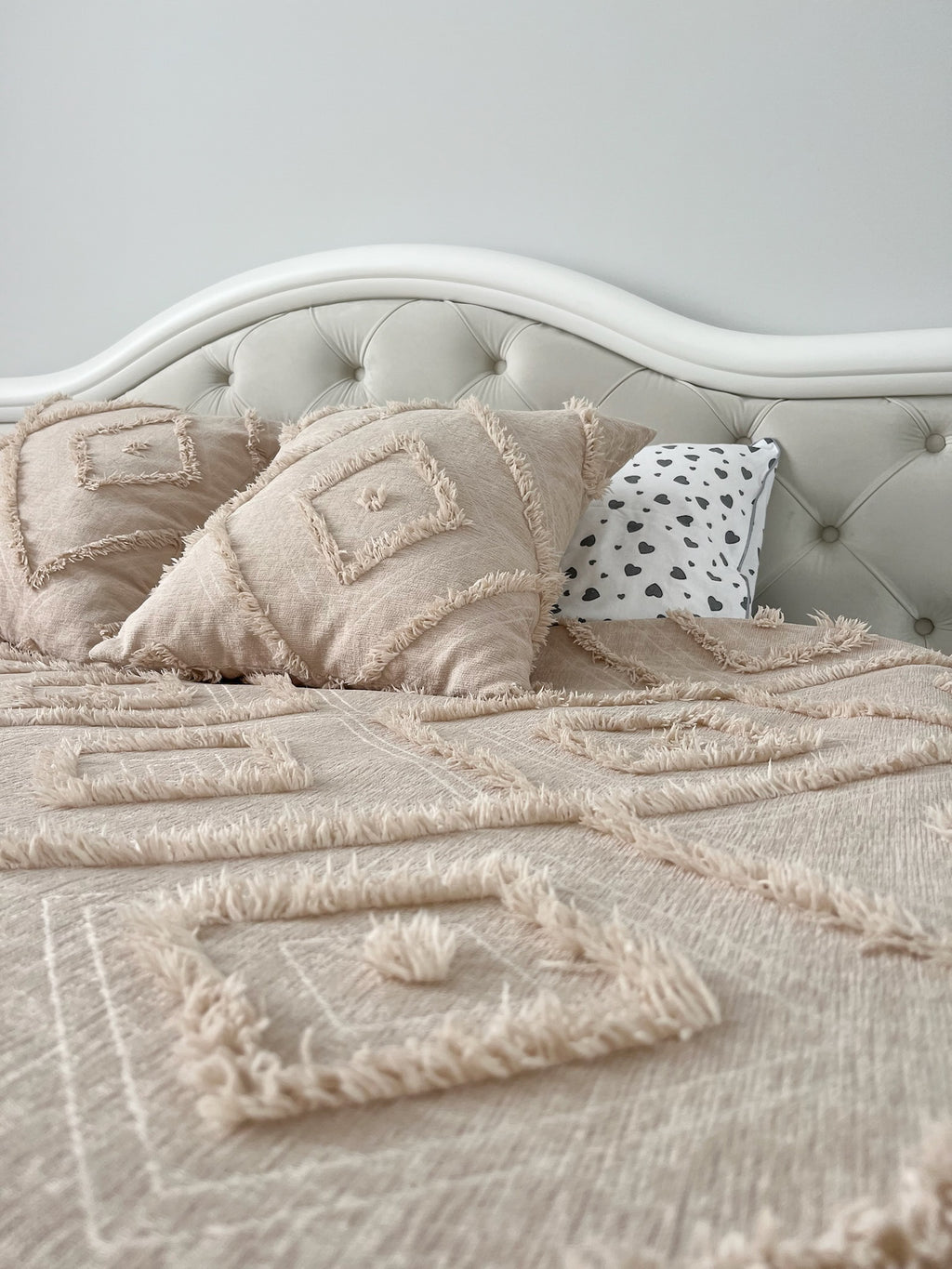 Soft Beige Scandinavian Bedspread