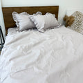 Light Gray Cotton Ranforce Ruffle Bedding Set