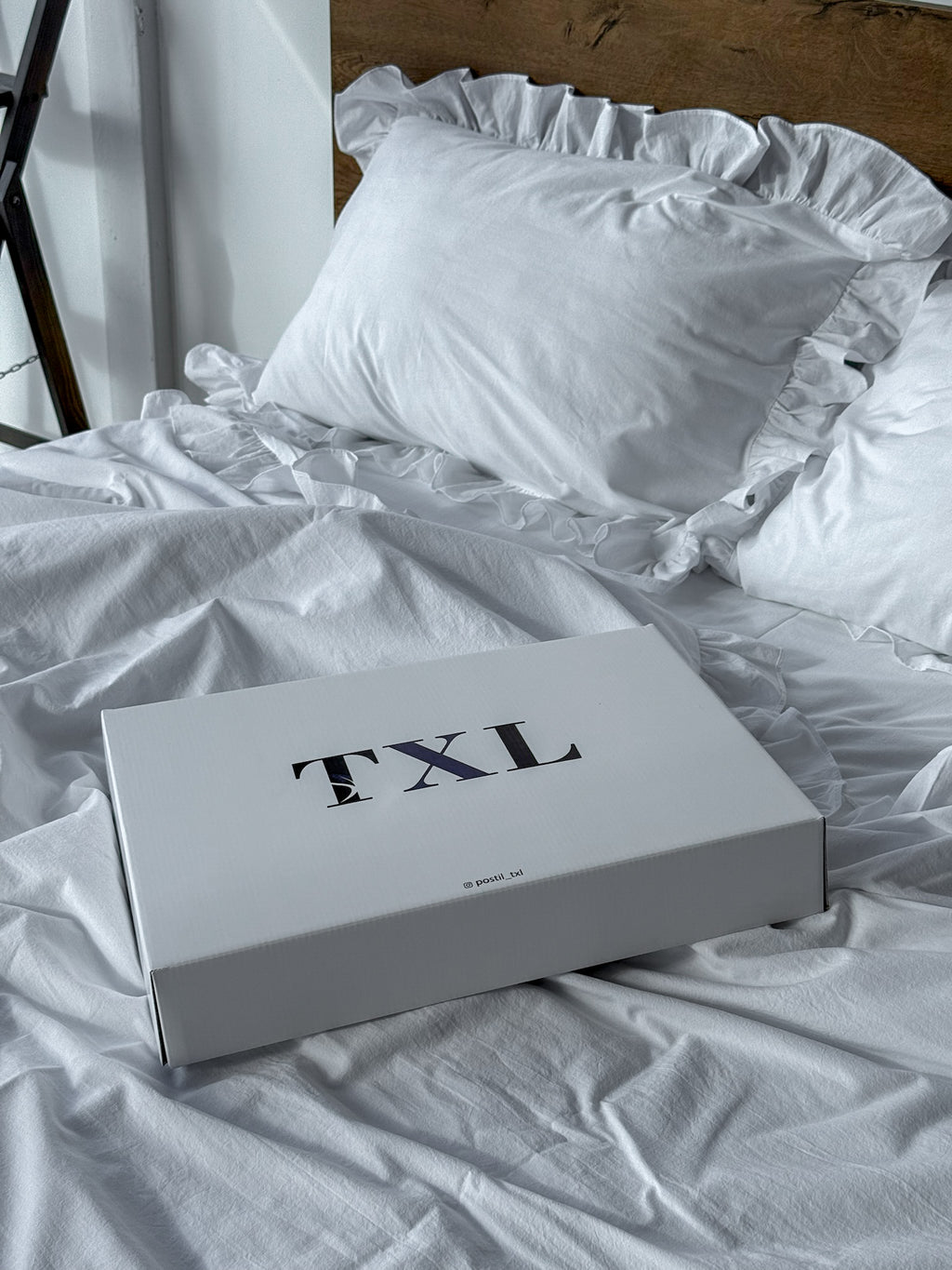 White Washed Cotton Ruffle Bedding Set | Handmade | Made to Order