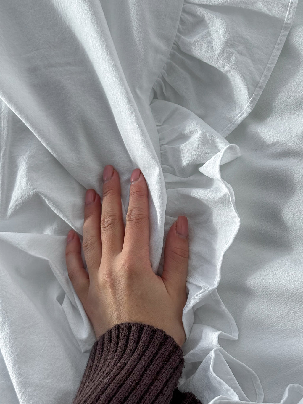 White Washed Cotton Ruffle Bedding Set | Handmade | Made to Order