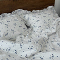 White Cotton Ranforce Floral Bedding Set