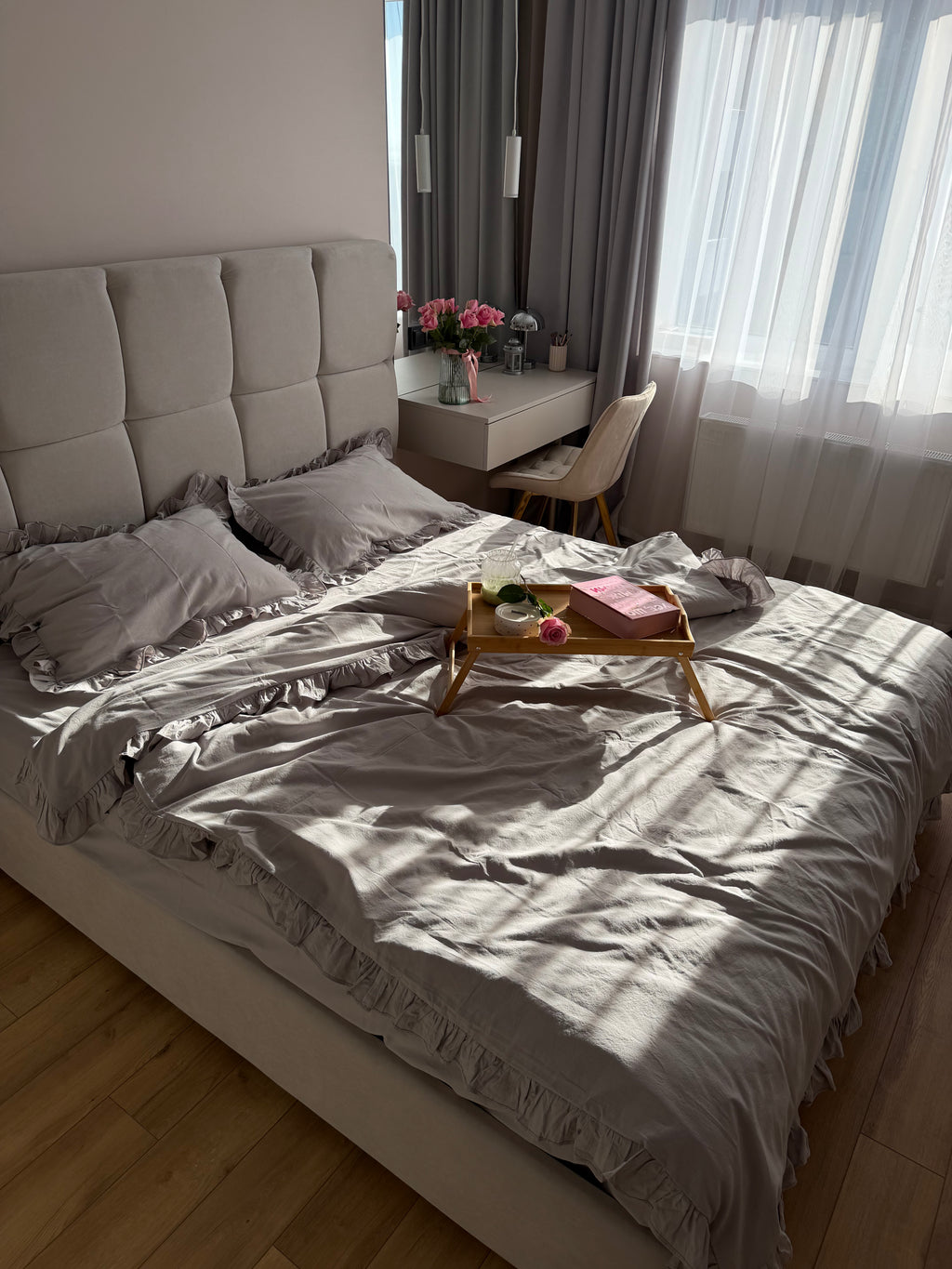 Gray Washed Cotton Bedding Set | Minimal | Handmade | Made to Order