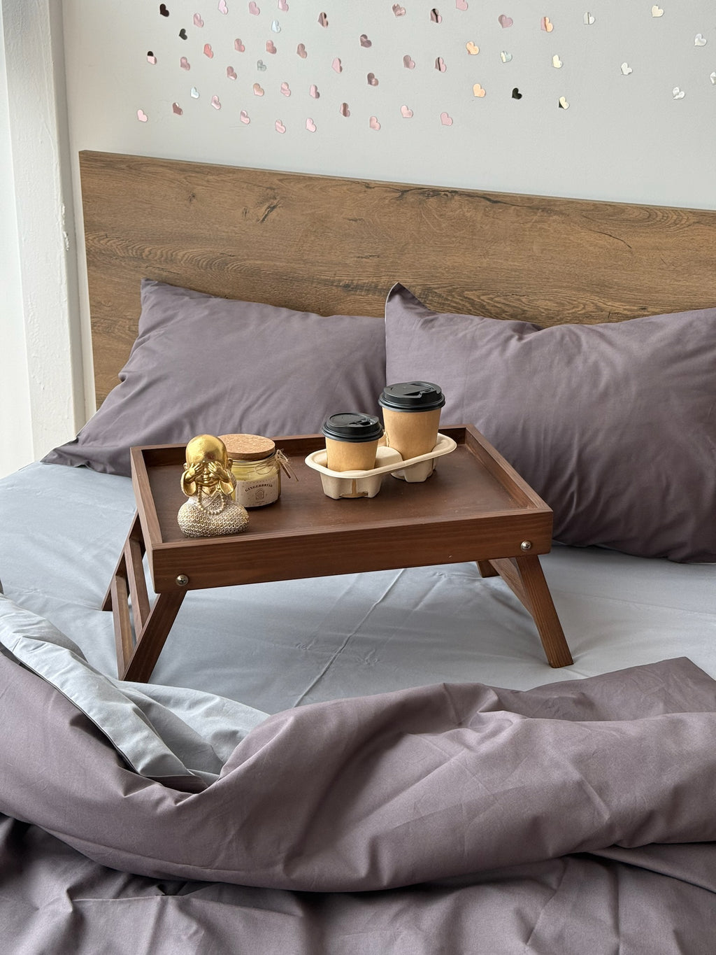 Graphite and Gray Cotton Bedding Set