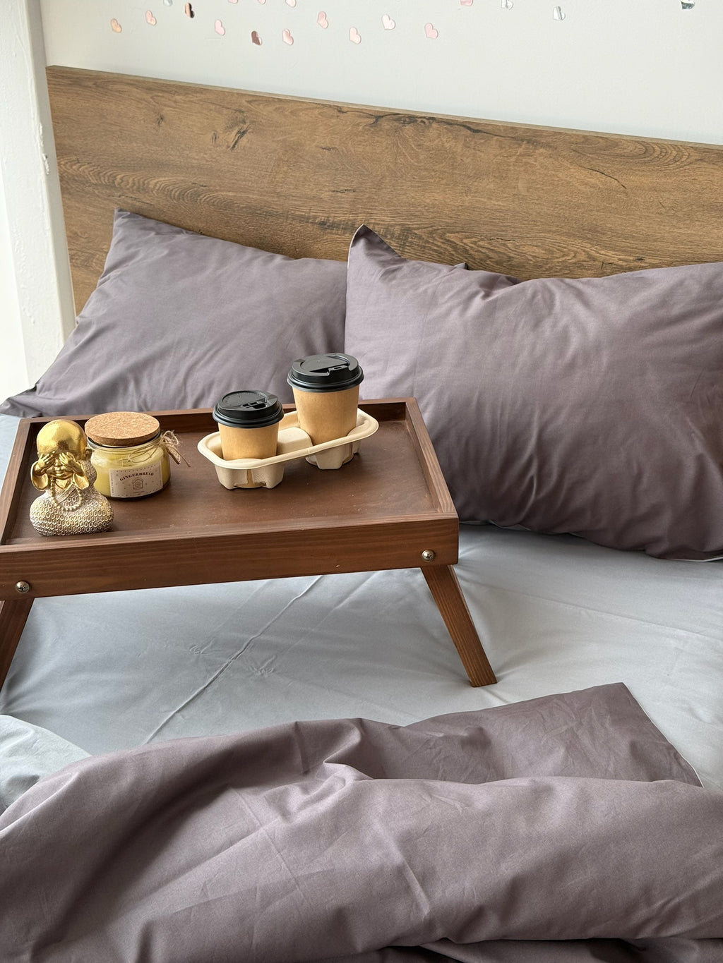 Graphite and Gray Cotton Bedding Set