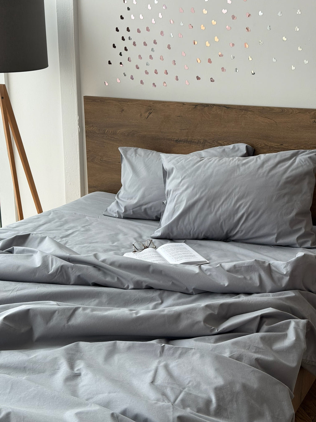 Light Gray 100% Cotton Bedding Set