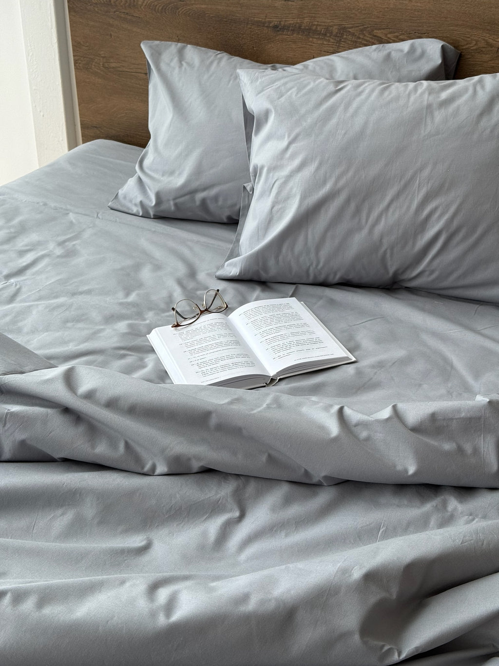 Light Gray 100% Cotton Bedding Set