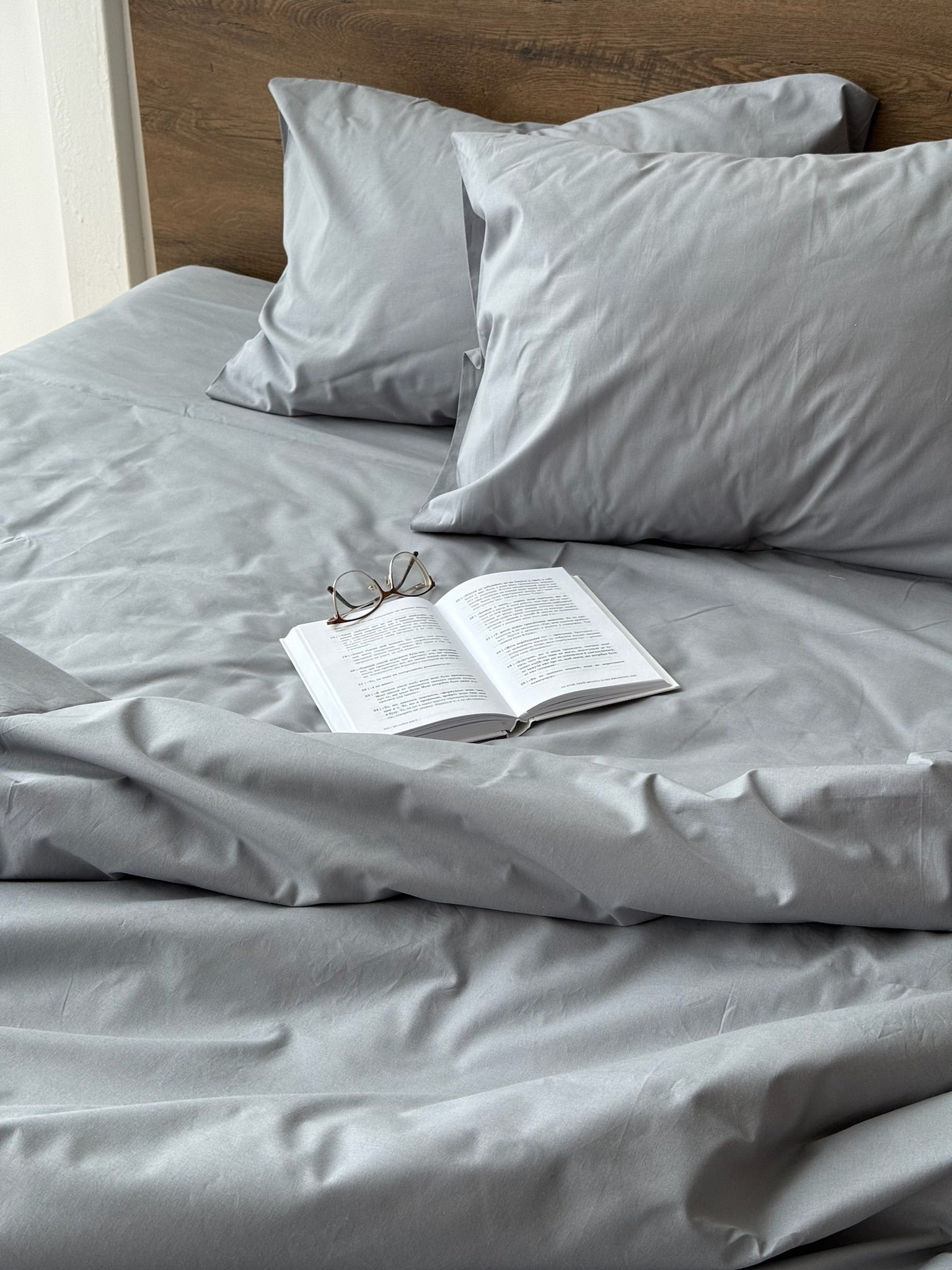 Light Gray 100% Cotton Bedding Set