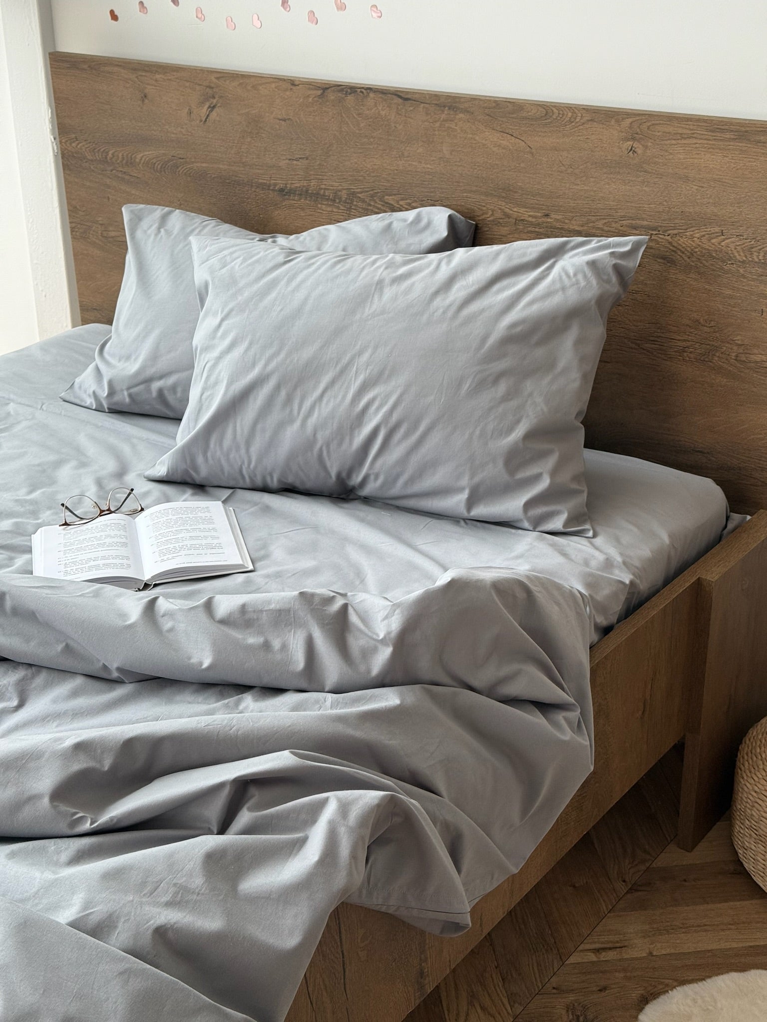 Light Gray 100% Cotton Bedding Set