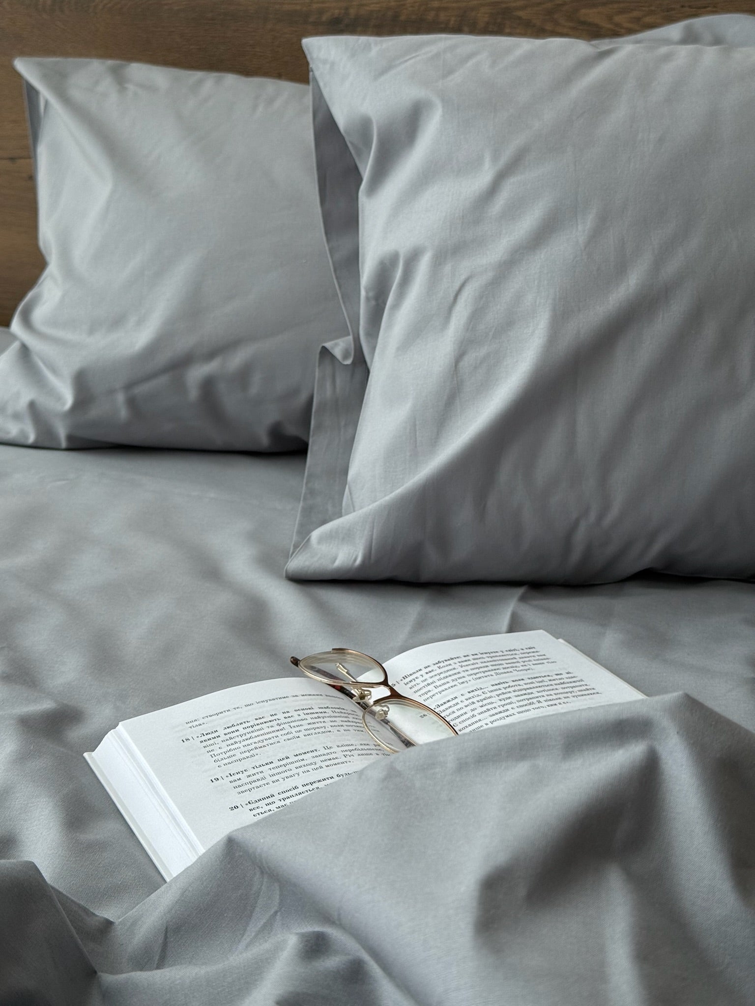 Light Gray 100% Cotton Bedding Set