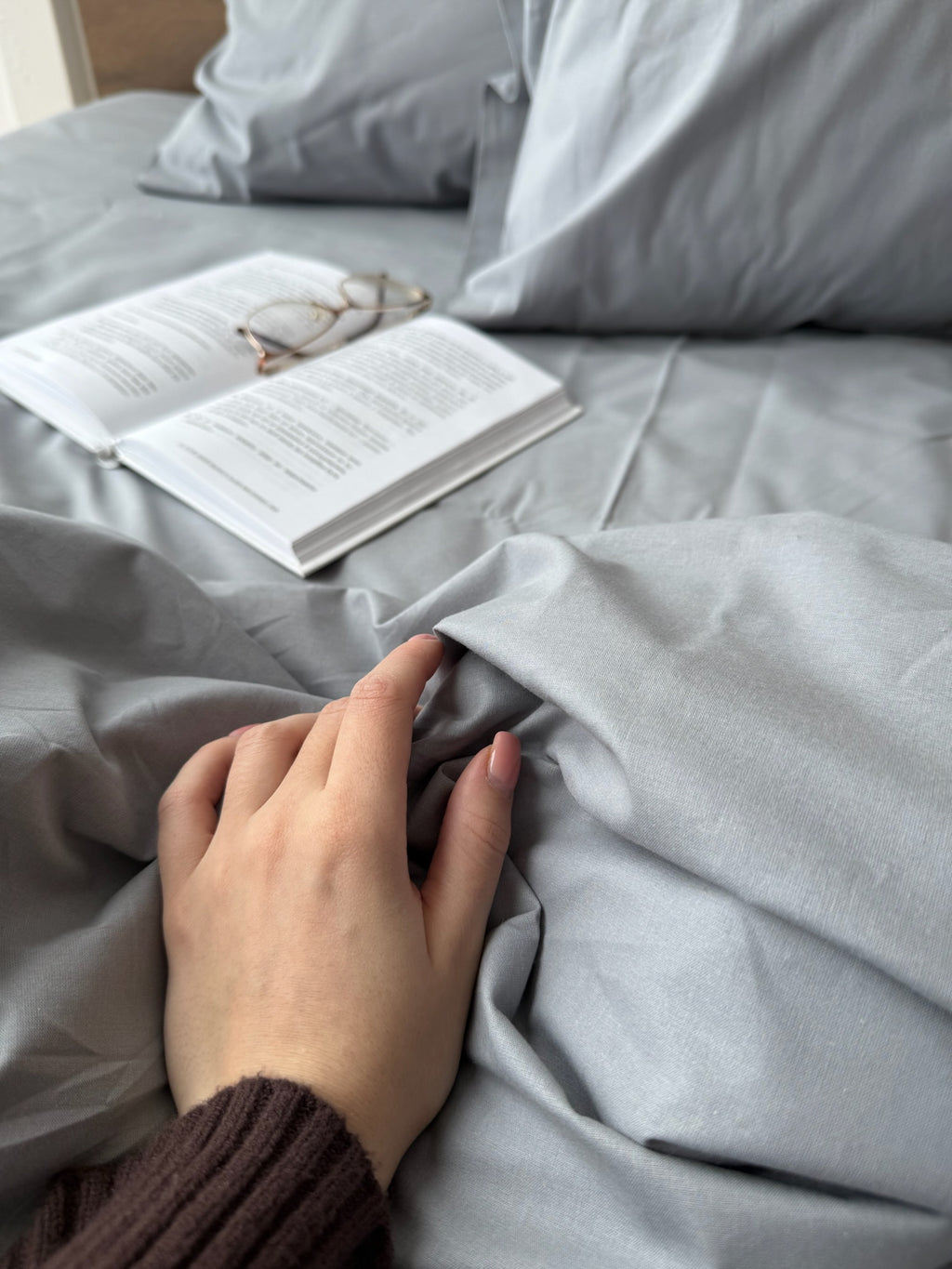 Light Gray 100% Cotton Bedding Set