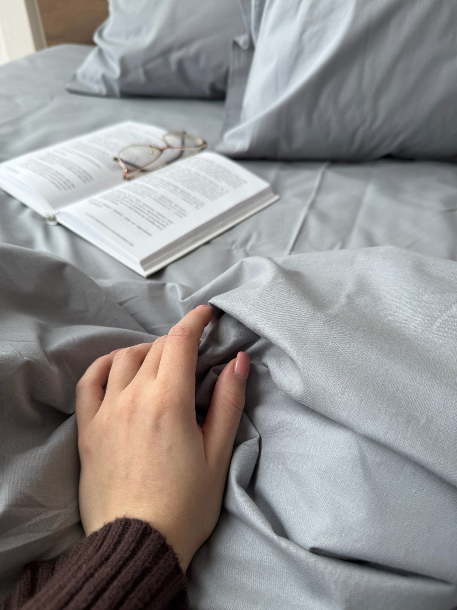 Light Gray 100% Cotton Bedding Set
