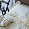 Cream Cotton Ranforce Ruffle Bedding Set