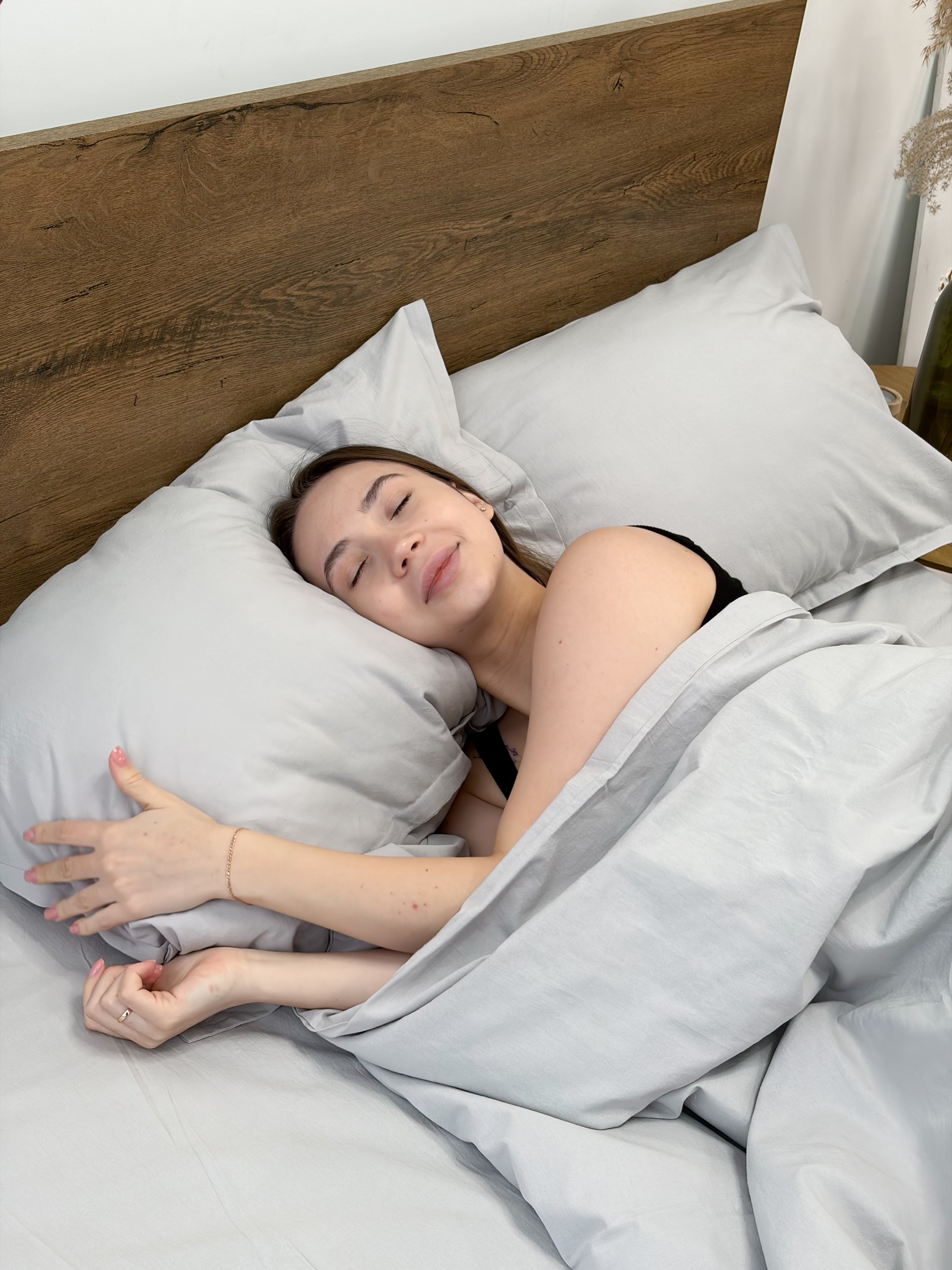 Light Gray Washed Cotton Bedding Set