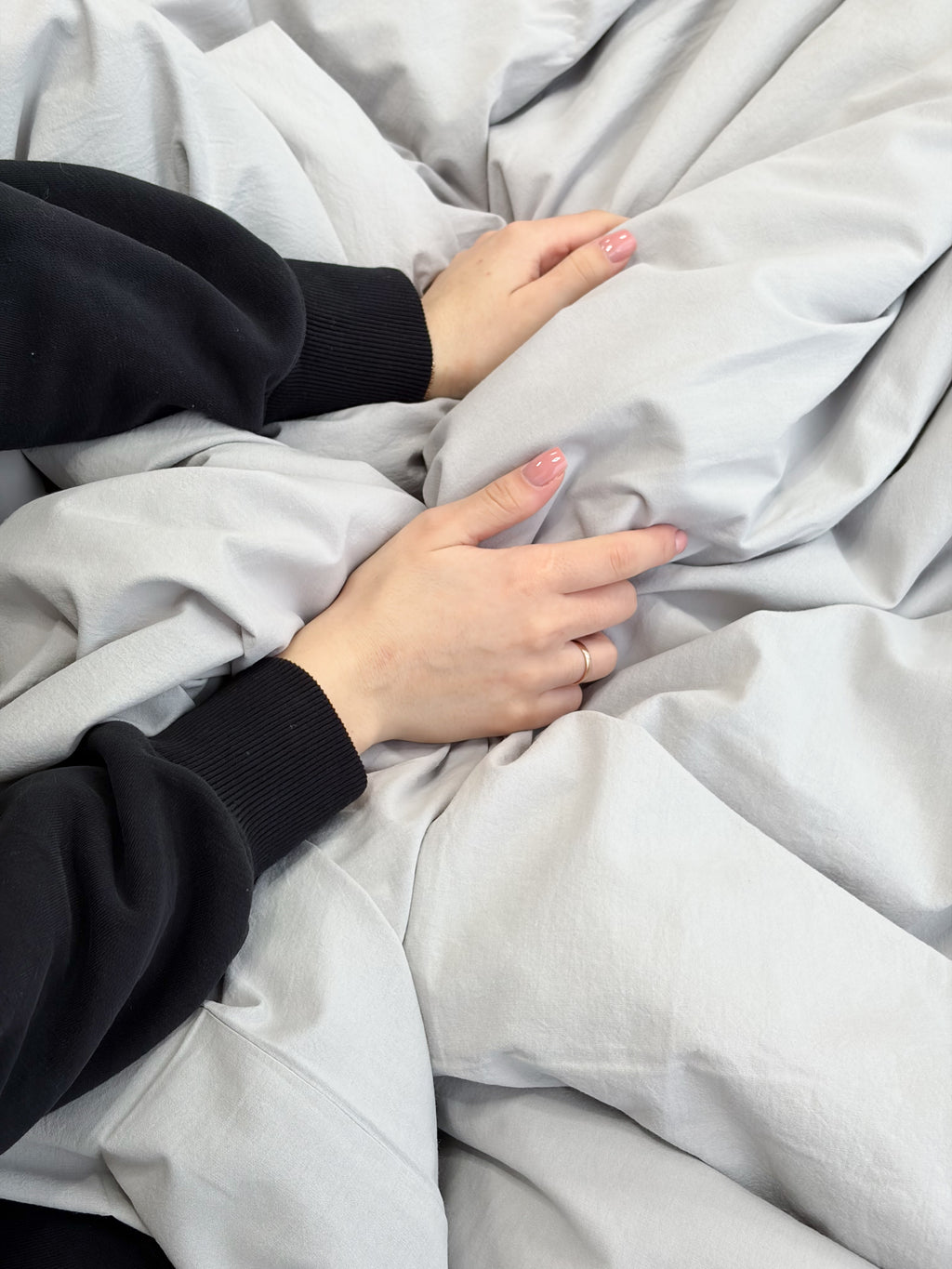 Light Gray Washed Cotton Bedding Set