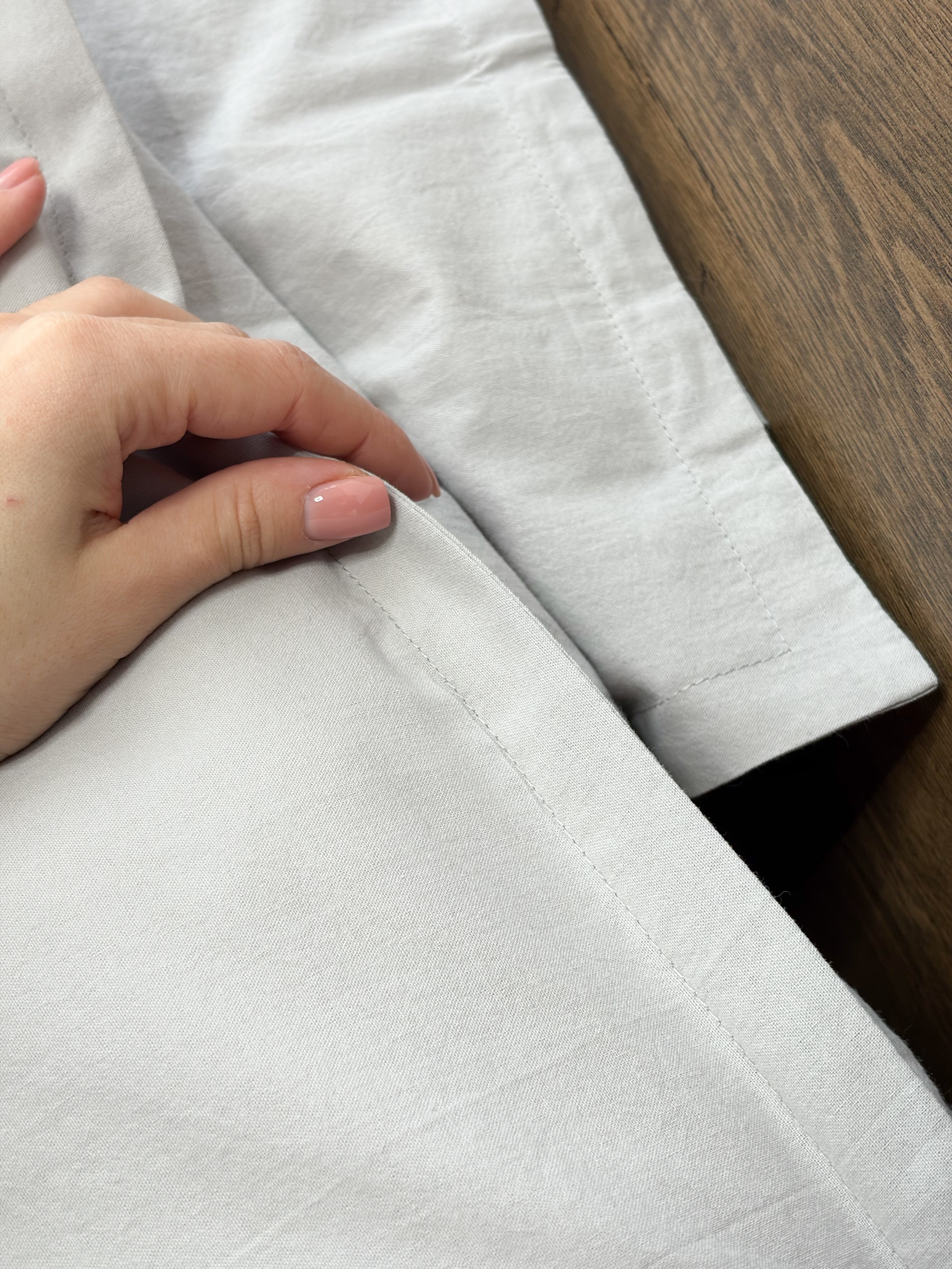 Light Gray Washed Cotton Bedding Set