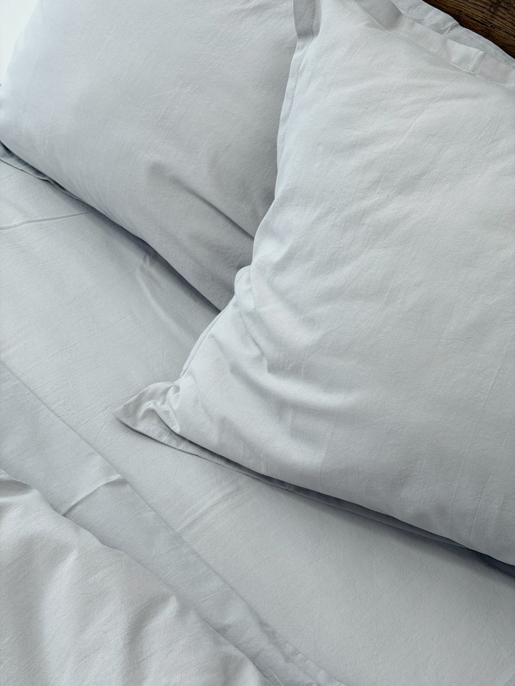 Light Gray Washed Cotton Bedding Set
