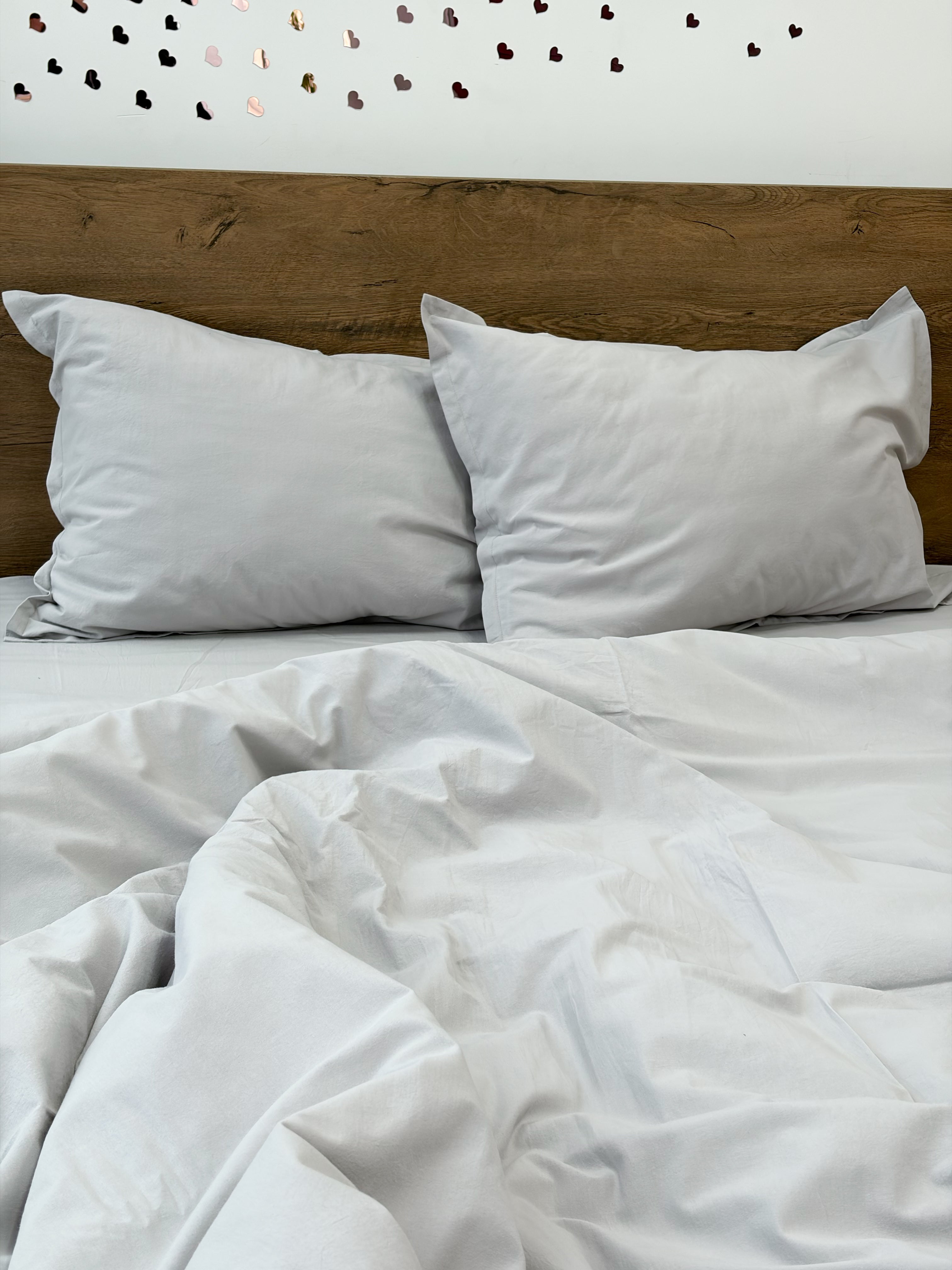 Light Gray Washed Cotton Bedding Set