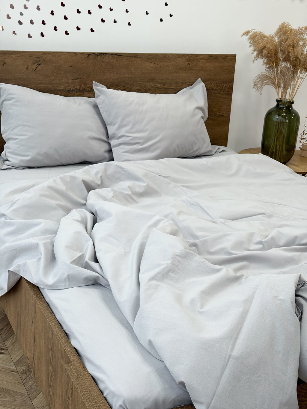 Light Gray Washed Cotton Bedding Set