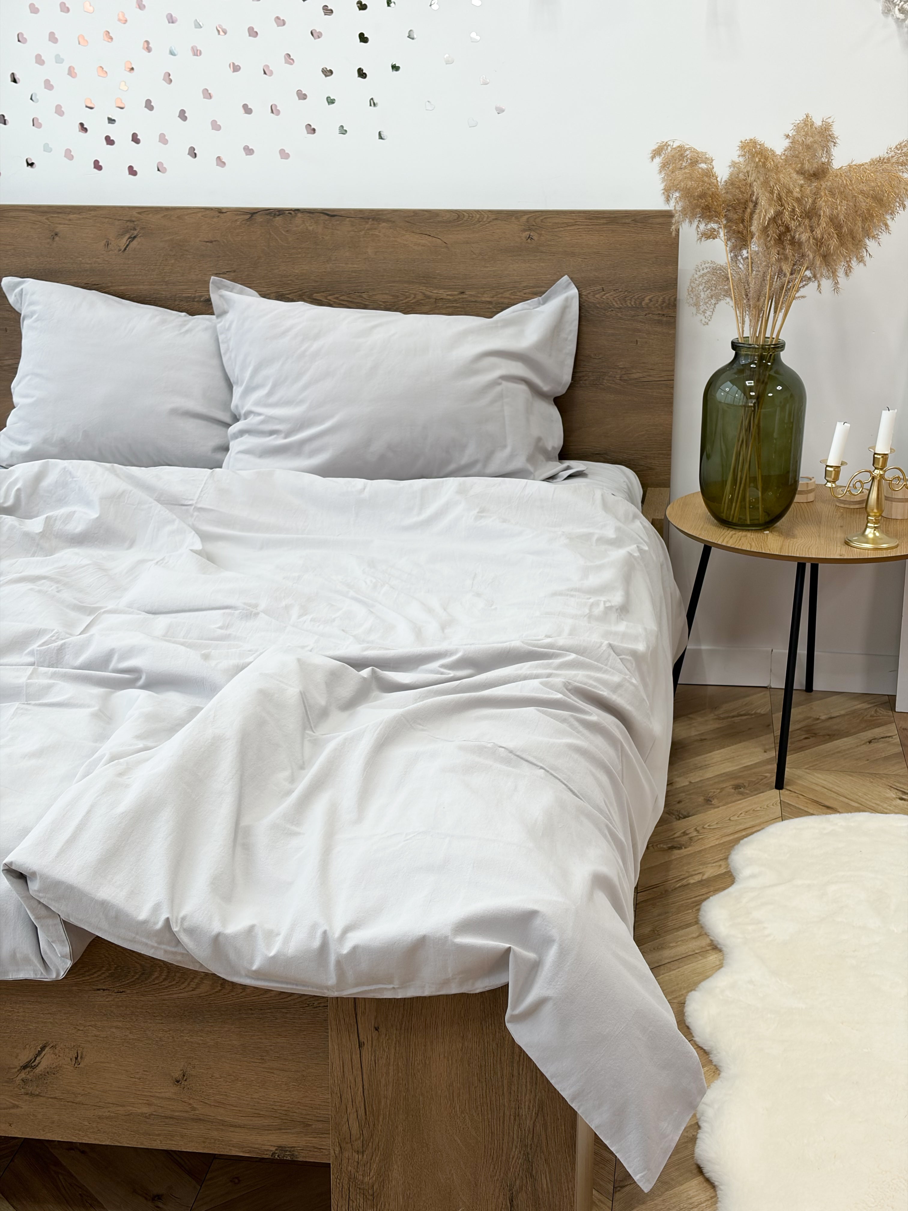 Light Gray Washed Cotton Bedding Set