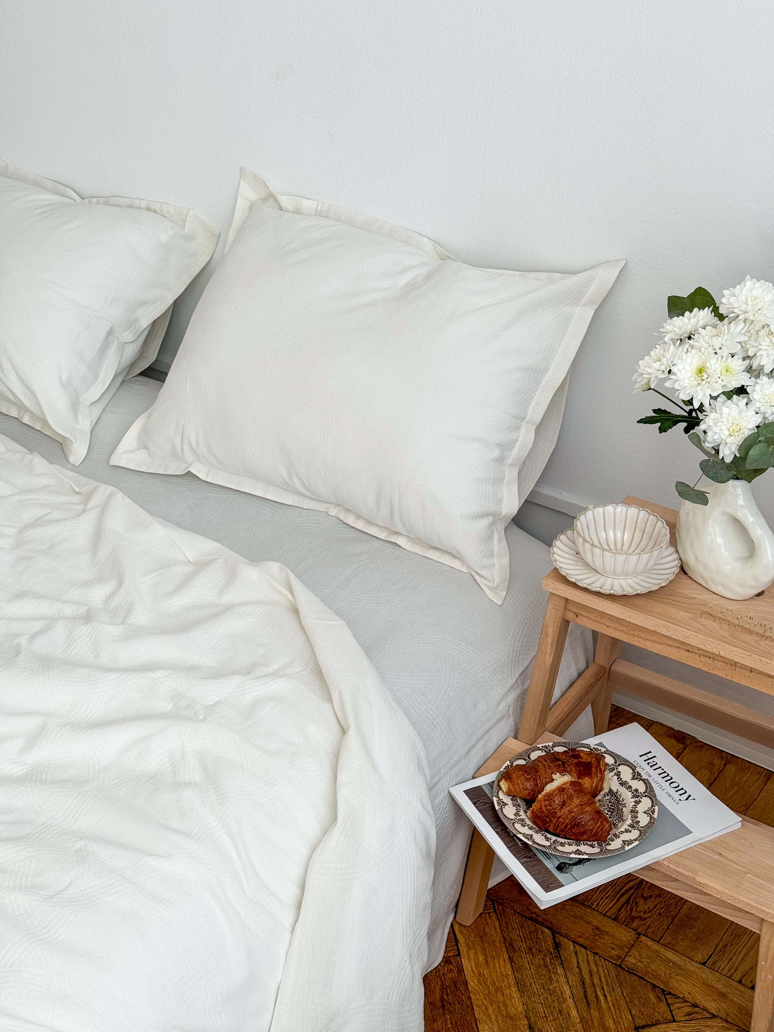 Milk Washed Cotton Jacquard Bedding Set