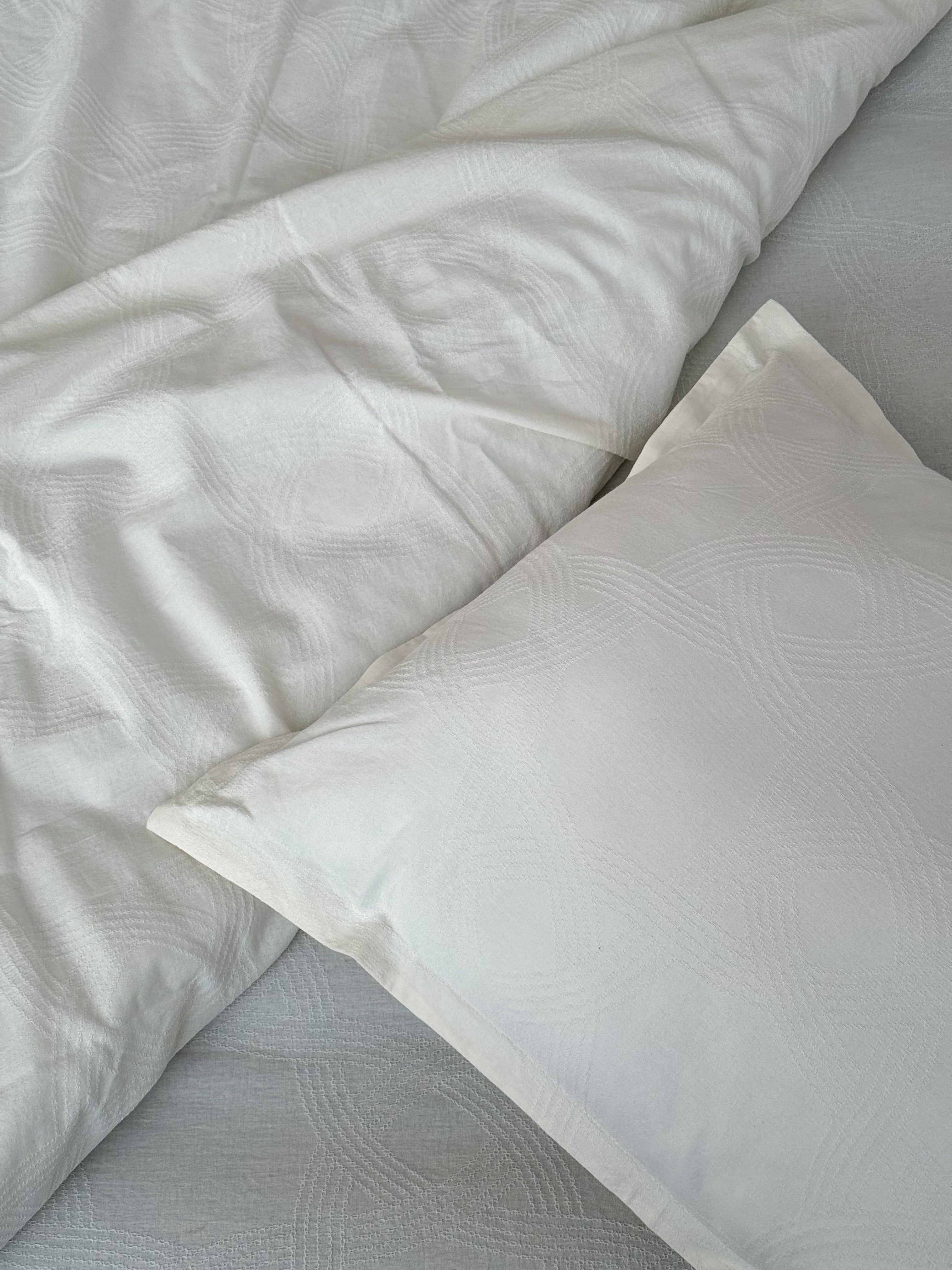 Milk Washed Cotton Jacquard Bedding Set