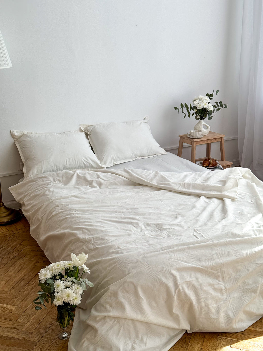 Milk Washed Cotton Jacquard Bedding Set