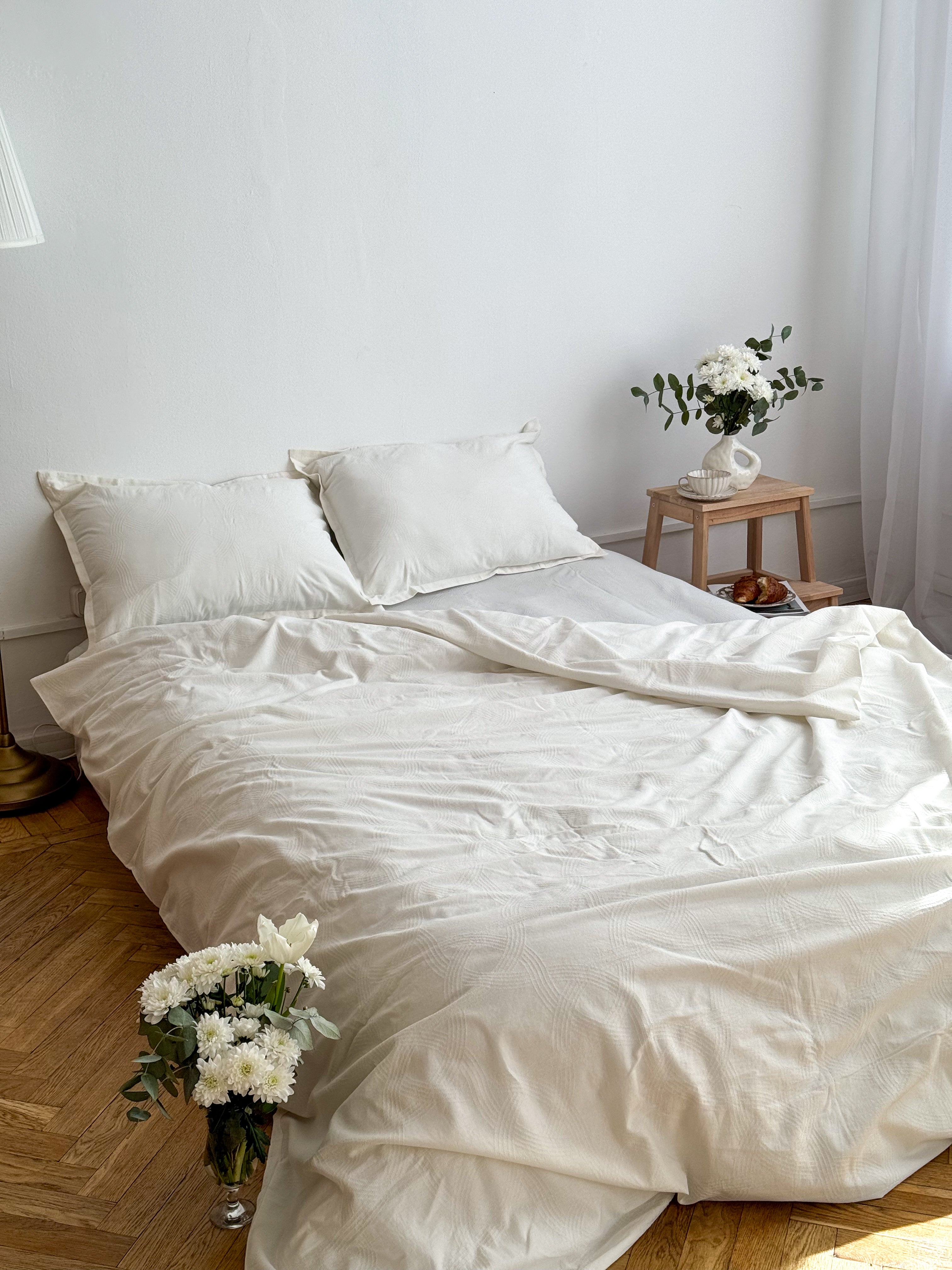 Milk Washed Cotton Jacquard Bedding Set