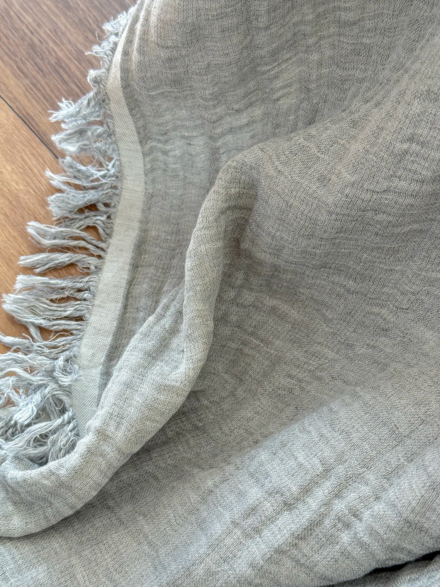 Light Gray Muslin Throw Blanket
