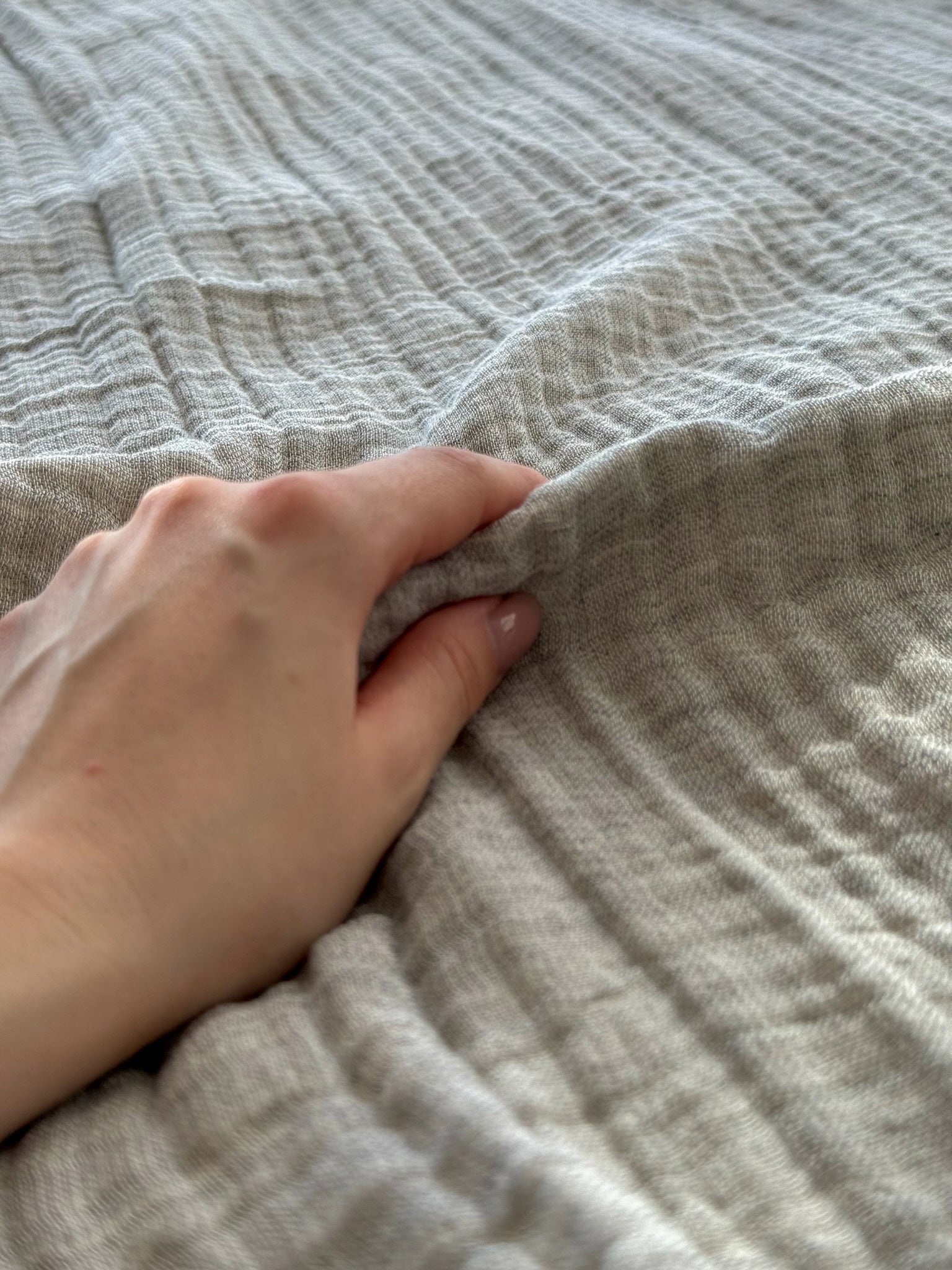 Light Gray Muslin Throw Blanket