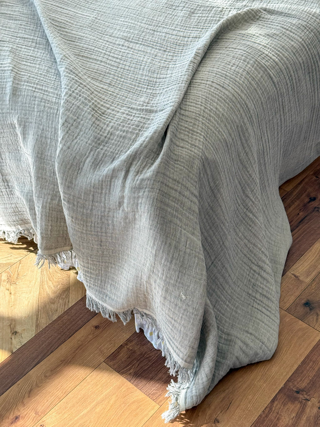 Light Gray Muslin Throw Blanket