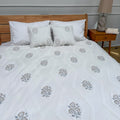 Ivory Patterned Scandinavian Bedspread