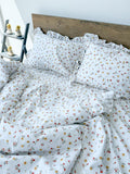 Small Floral Print Ruffle Cotton Bedding Set