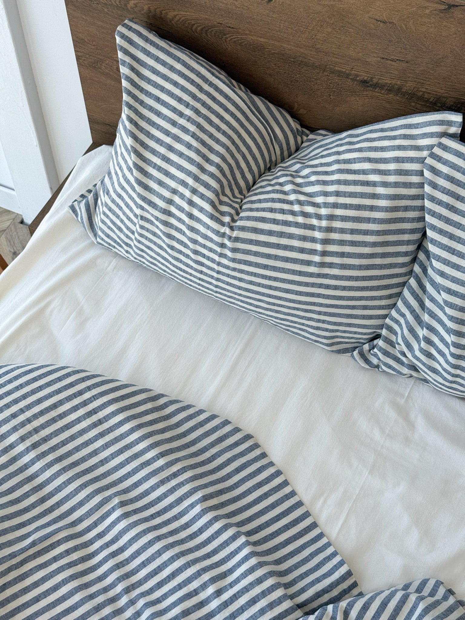 Washed Cotton Stripe Bedding Set