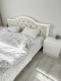 Beige Hearts Cotton Flannel Duvet Cover Set — photo 1