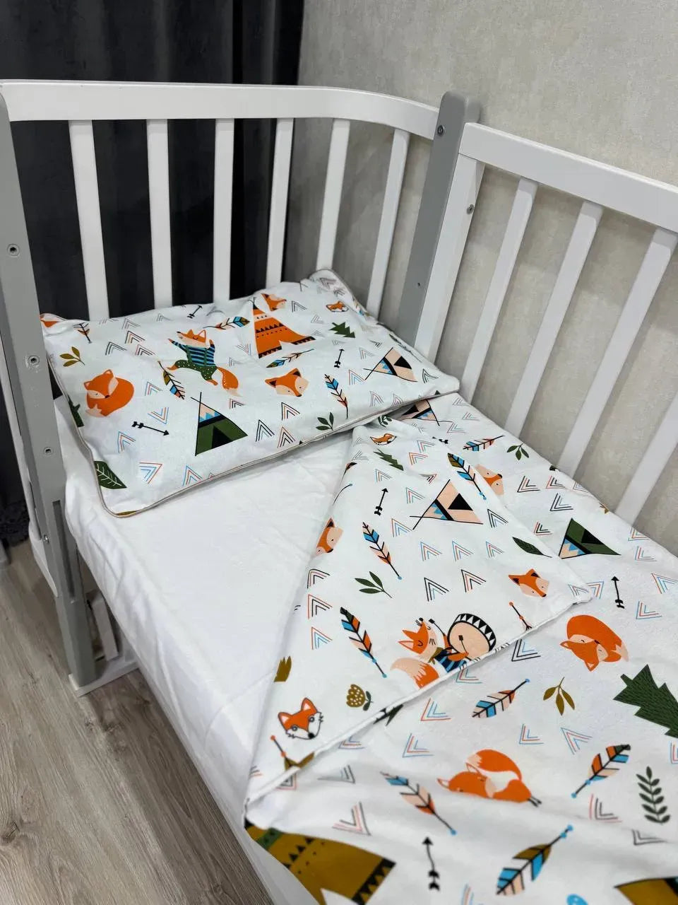 Fox Print Cotton Flannel Duvet Cover Set — photo 2