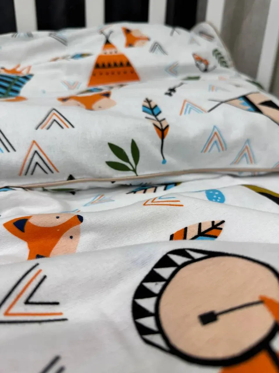 Fox Print Cotton Flannel Duvet Cover Set — photo 3