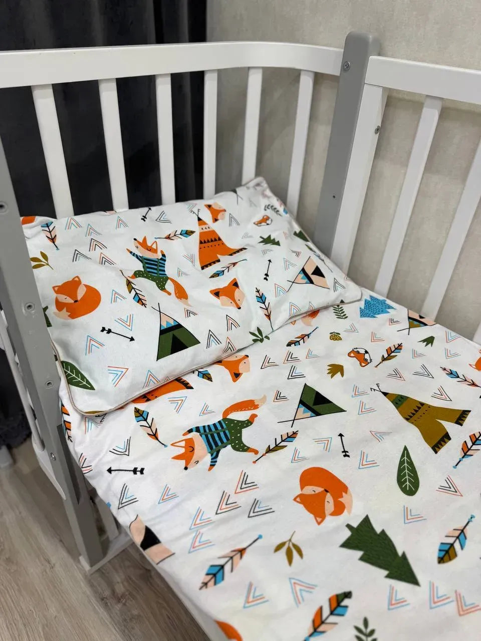 Fox Print Cotton Flannel Duvet Cover Set — photo 5