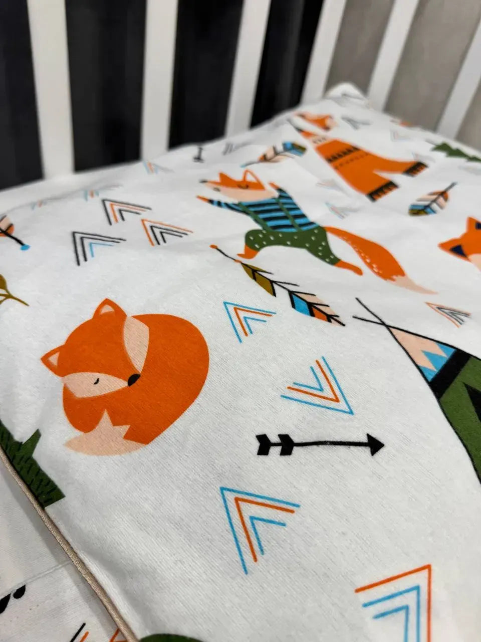 Fox Print Cotton Flannel Duvet Cover Set — photo 8