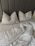 Gray Plaid Cotton Flannel Duvet Cover Set — photo 1