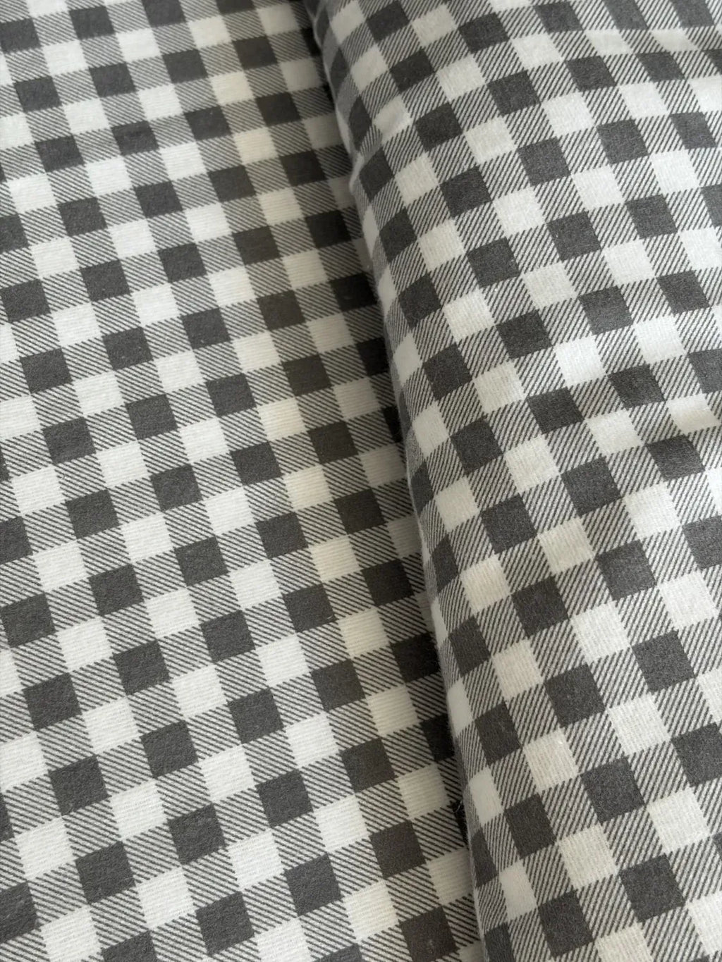 Gray Plaid Cotton Flannel Duvet Cover Set — photo 3